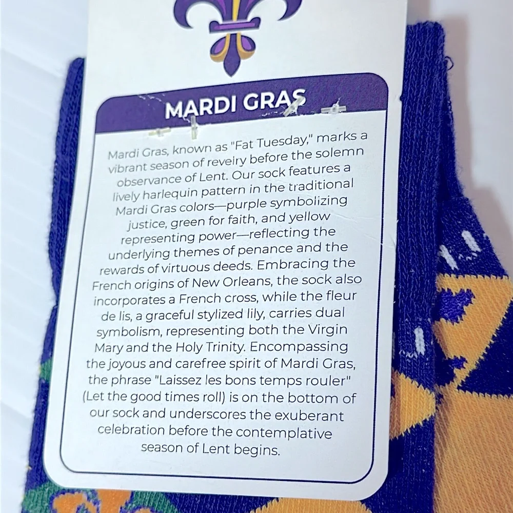 Unisex Mardi Gras Crew Socks OS